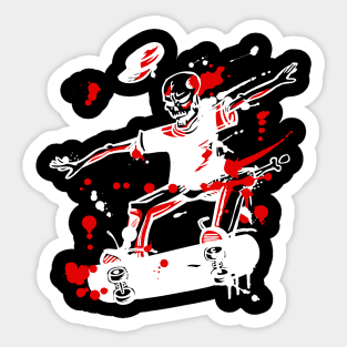 Skeleton skateboarding Sticker